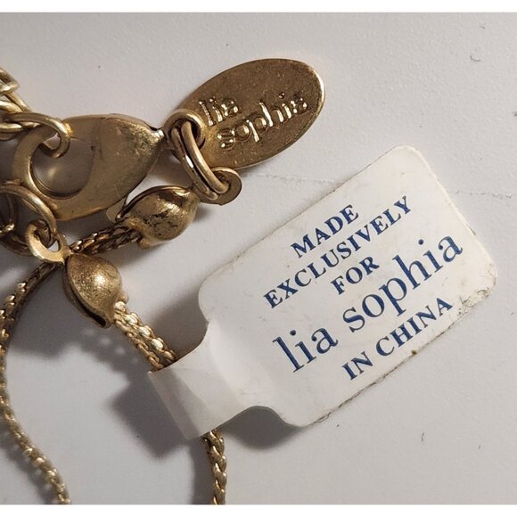 Lia Sophia Maggie Long Necklace Natural Stones on Gold Tone Chain Colorful *NIB* - Picture 5 of 9